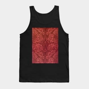 Red Elegant Botanical Vintage Victorian Wallpaper Pattern Tank Top